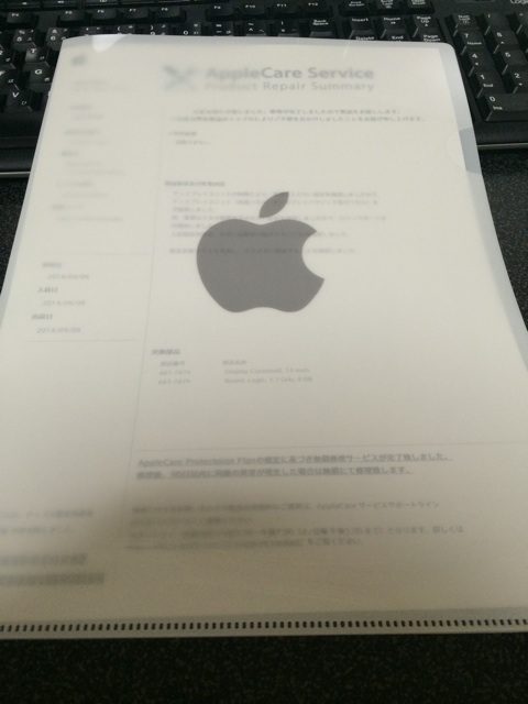 クリアファイル Appleクリアファイル