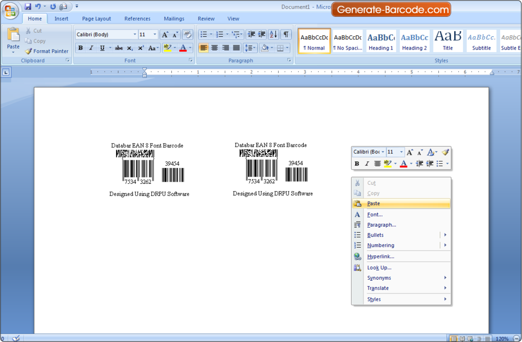 Barcode Maker Software How to copy and paste barcode in MSWord, MSPaint, MSExcel etc DRPU