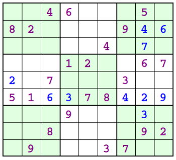 sudoku パズルの数字を2色で表示する mmays s blog