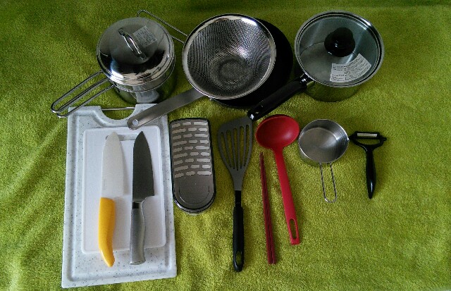 f:id:abookshelf:20150617120859j:image 一人暮らしの調理器具