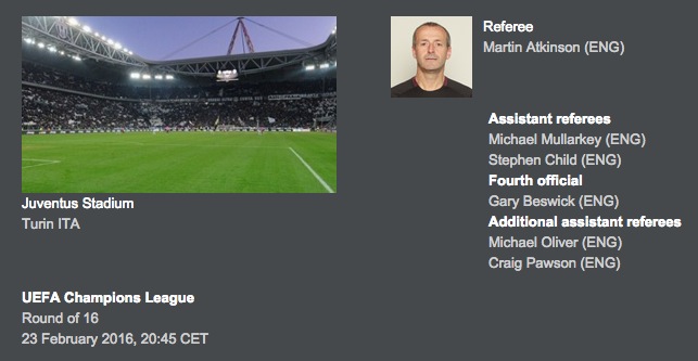UEFA Match Centre, Juventus v Bayern 画像:UEFA Match Centre, Juventus v Bayern