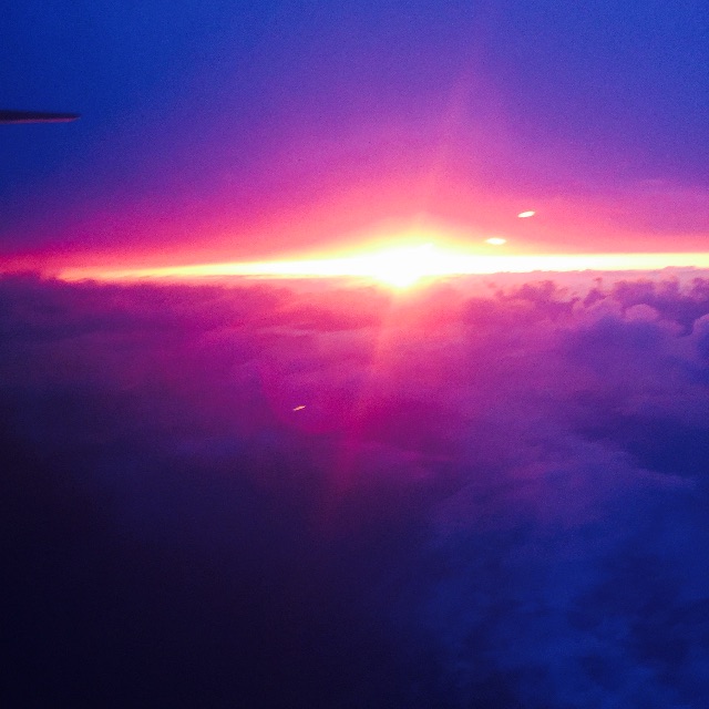飛行機からの夕日