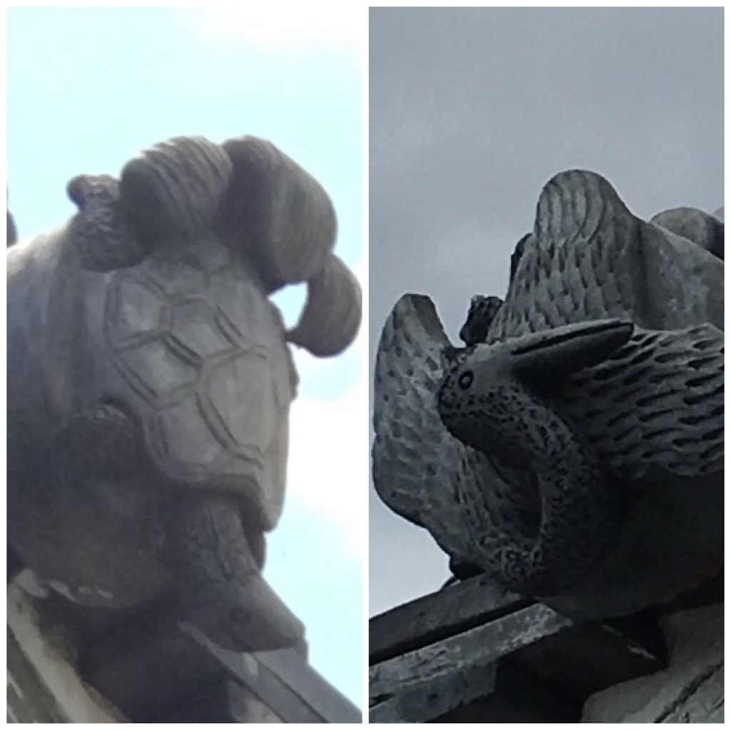 鶴、亀　一対の瓦 鶴、亀 一対の瓦 - メルカリ