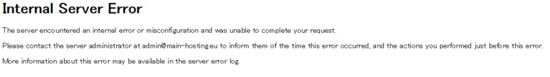 Internal Sever Error 500 Internal Sever Error 500