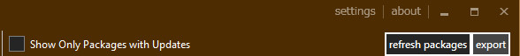ChocolateyGUIからconfigファイルをexport ChocolateyGUIの右上からconfigファイルをexport