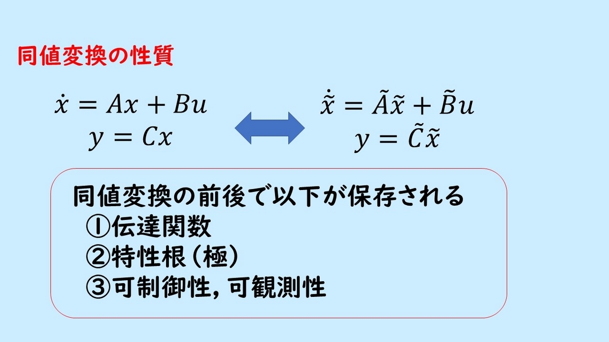 同値変換と引き継がれるシステムの性質を示した図