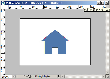 Photoshopへカスタムシェイプを配置した状態 Photoshopへカスタムシェイプを配置した状態"
