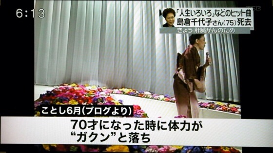 島倉千代子さん死去。75歳