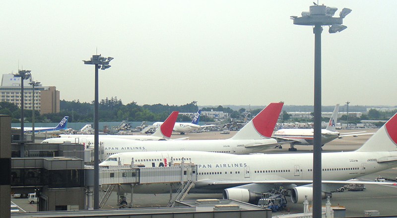 空港の飛行機
