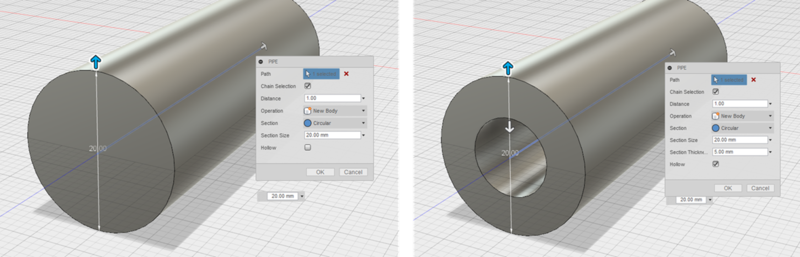 f:id:isopro:20150316071431p:plain 3DCAD Fusion360 CREATE Pipe 使い方
