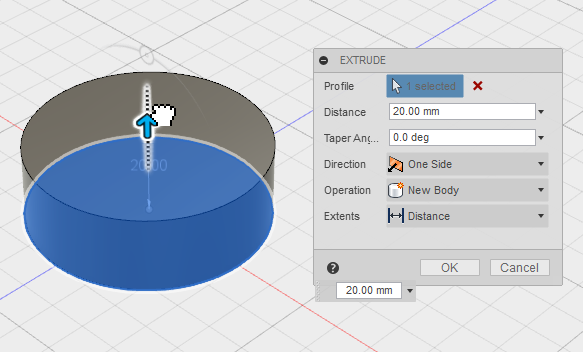 f:id:isopro:20150316094620p:plain 3DCAD Fusion360 CREATE Extrude 使い方