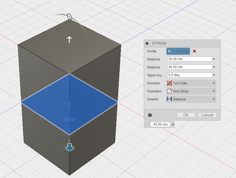 f:id:isopro:20150316095210p:plain 3DCAD Fusion360 CREATE Extrude 使い方