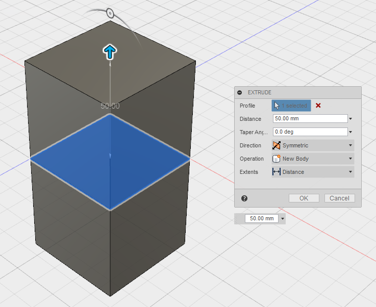 f:id:isopro:20150316095250p:plain 3DCAD Fusion360 CREATE Extrude 使い方