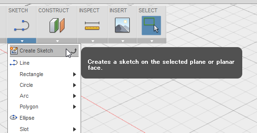f:id:isopro:20150317170338p:plain 3DCAD Fusion360 スケッチの始め方