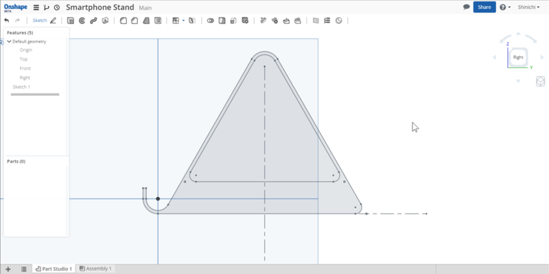 f:id:isopro:20150513195535p:plain 【チュートリアル】3DCAD Onshape スマホスタンド Part3