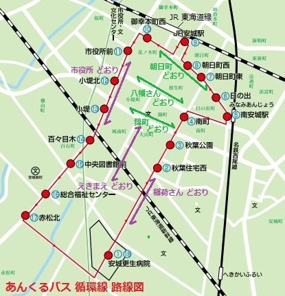 あんくるバス 循環線 路線図