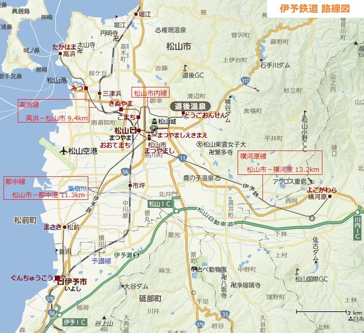 伊予鉄道 路線図 (あきひこ)