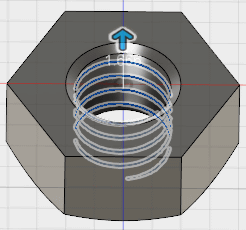 穴の内壁を指定し、ダイアログを設定します。 穴の内壁を指定し、ダイアログを設定します。