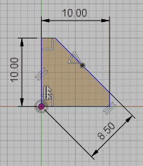スケッチをして、寸法を指定します。 スケッチをして、寸法を指定します。