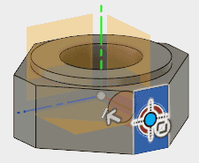 穴の位置をx軸にスナップさせます。 穴の位置をx軸にスナップさせます。