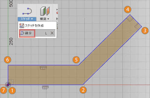 線をスケッチします