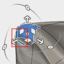 一方向に選択された面を拡縮するために、直線の1つをクリックして、ドラッグします。 一方向に選択された面を拡縮するために、直線の1つをクリックして、ドラッグします。