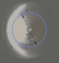 スケッチで、要の穴をスケッチします。 スケッチで、要の穴をスケッチします。