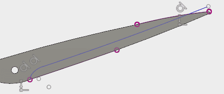 写真を参考に、3点円弧でスケッチします。 写真を参考に、3点円弧でスケッチします。