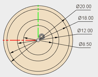 作成した平面に円をスケッチします。 作成した平面に円をスケッチします