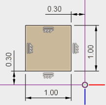 交差やプロジェクトで取得した線と点は、えんじ色で表示されます。 交差やプロジェクトで取得した線と点は、えんじ色で表示されます。