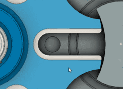 回転子上の穴と、交差するスロットを整列します。 回転子上の穴と、交差するスロットを整列します。