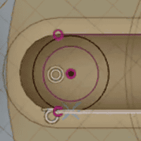 最も近い稜線に接触する、はじめと同心の複数の円を描きます 最も近い稜線に接触する、はじめと同心の複数の円を描きます