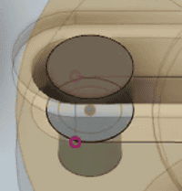 押し出しコマンドを使用して、 10mm上に向かう釘の上半分を作成します。 押し出しコマンドを使用して、 10mm上に向かう釘の上半分を作成します。