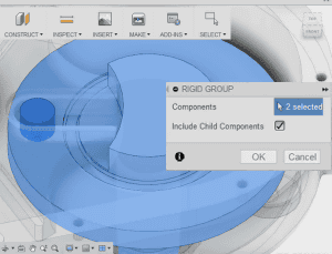釘と回転子の間で剛性グループを作成します。 釘と回転子の間で剛性グループを作成します。