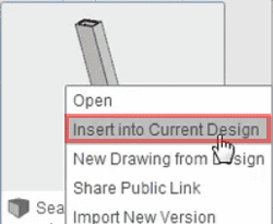 「現在のデザインに挿入」を選択 「現在のデザインに挿入」を選択