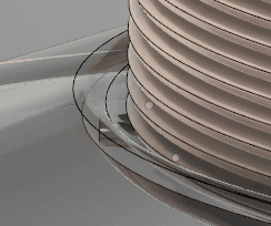 コイルの端部が、コーンに埋もれてしまう コイルの端部が、コーンに埋もれてしまう