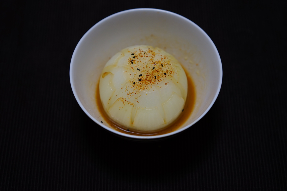 新玉ねぎの醤油バターの完成