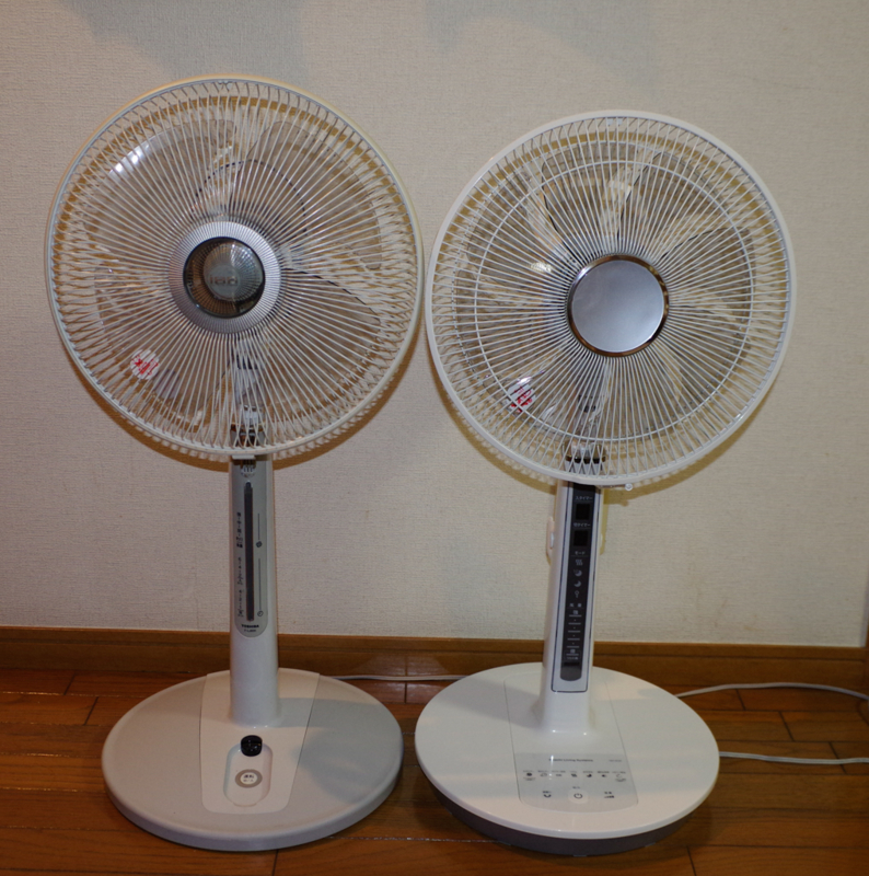 DCモーター扇風機HEF-DC90とACモーター扇風機F-LJ60X - ミニッツ