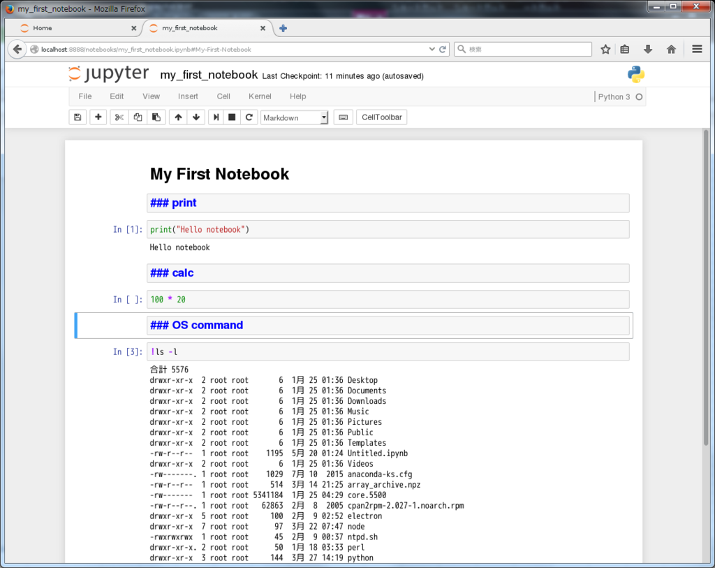 初めてのjupyter notebook ipython notebook abcdefg