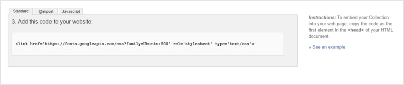 Google Fontsのhead要素 Google Fontsのhead要素