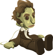 キルケゴールに似たマリオネットのイラスト