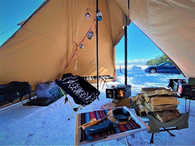 氷点下5℃の絶景と雪上キャンプ！浜黒崎キャンプ場！（富山県）＃087