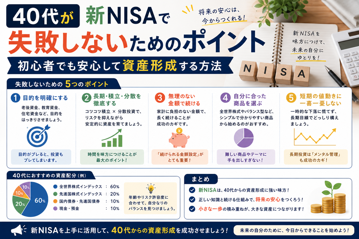 40代が新NISAで失敗しないためのポイント