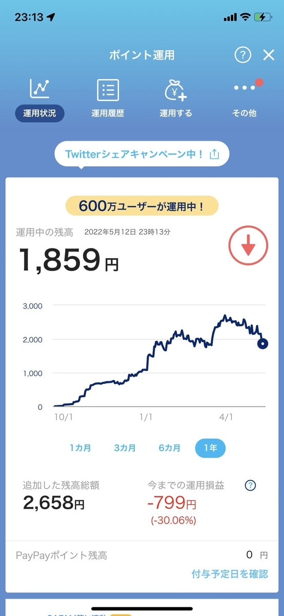 PayPayポイント運用状況