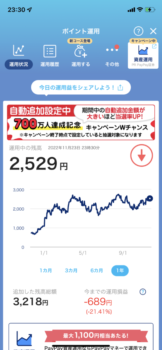 PayPayポイント運用状況