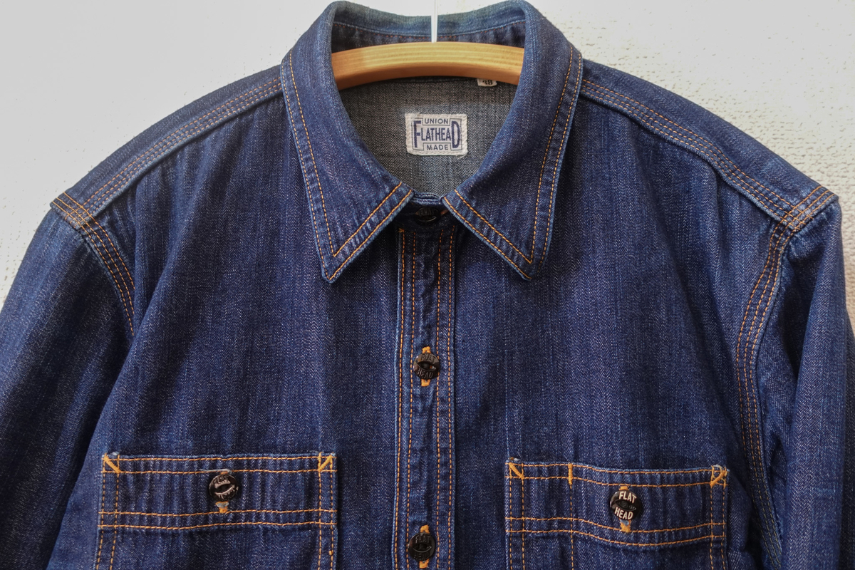 フラッドヘッド デニムシャツ THE FLAT HEAD ザフラットヘッド デニム ウエスタン シャツ インディゴ