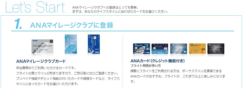 ＡＮＡマイレージクラブ会員のカード登録