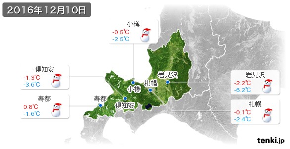 12月10日の札幌の天気図