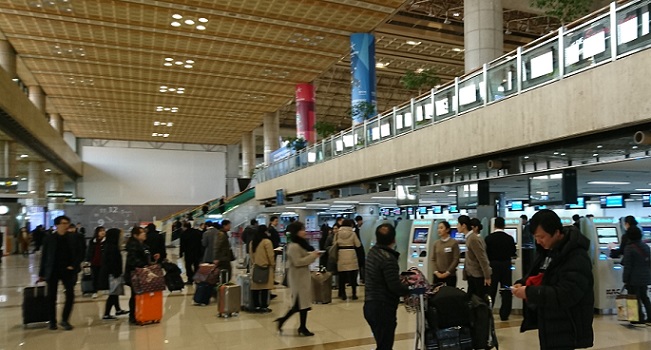 金浦空港の１階到着フロア