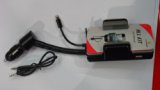 [Firestar] 直販専門店　iPhone5充電ケーブル付き　車載FMトランスミッター　ハンズフリー実現　フレキシブルアーム付き　ワンタッチ固定スタンド360度回転可能　iPhone5の音楽を車のスピーカーから流せます　FMT5